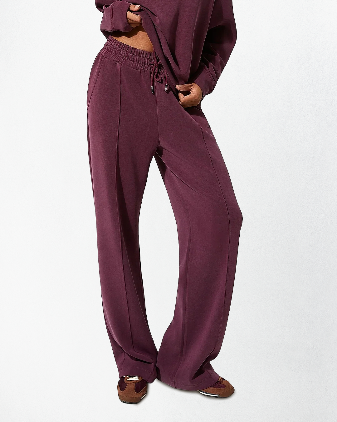 Zen Yumuşak Tuşeli Rahat Kesim Pantolon - Bordo