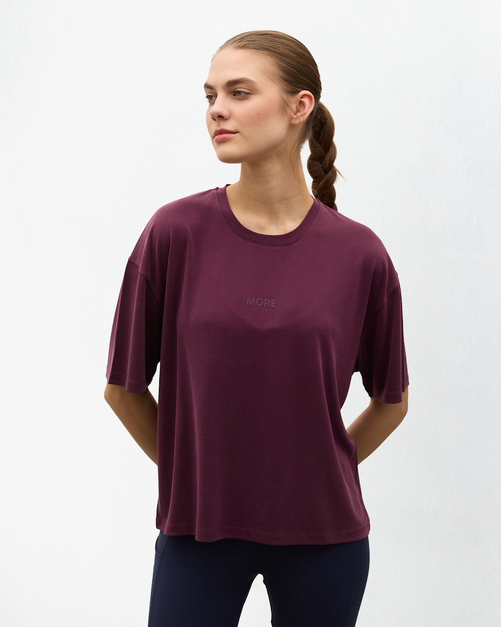 Voyage Yumuşak Dokulu T-Shirt - Bordo