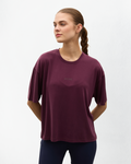 Voyage Yumuşak Dokulu T-Shirt - Bordo