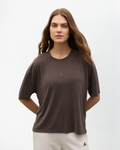 Voyage Yumuşak Dokulu T-Shirt - Kahverengi