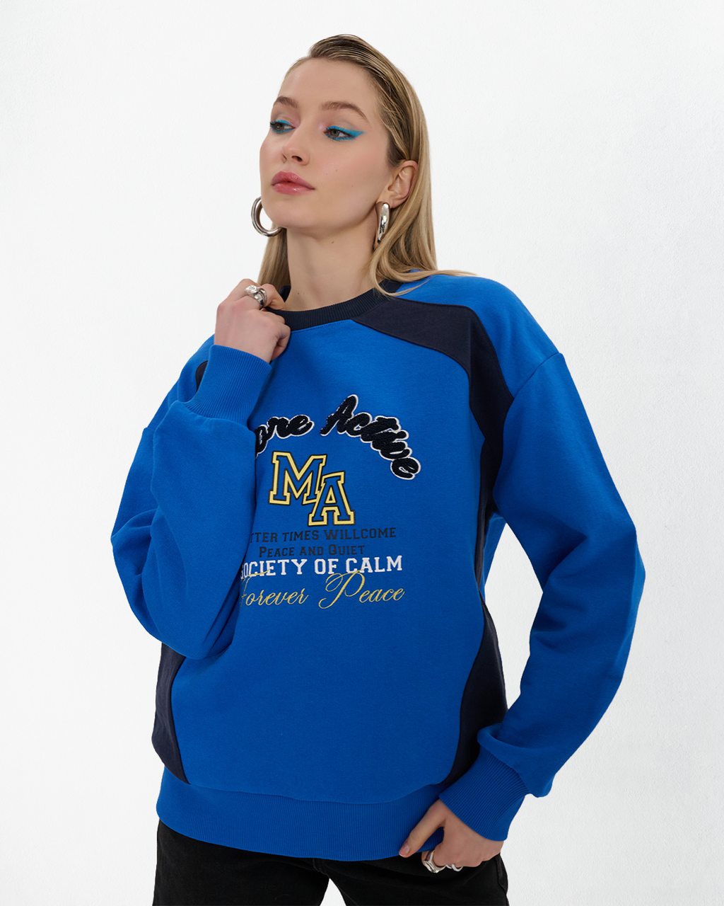 Hulk Renk Bloklu Sweatshirt