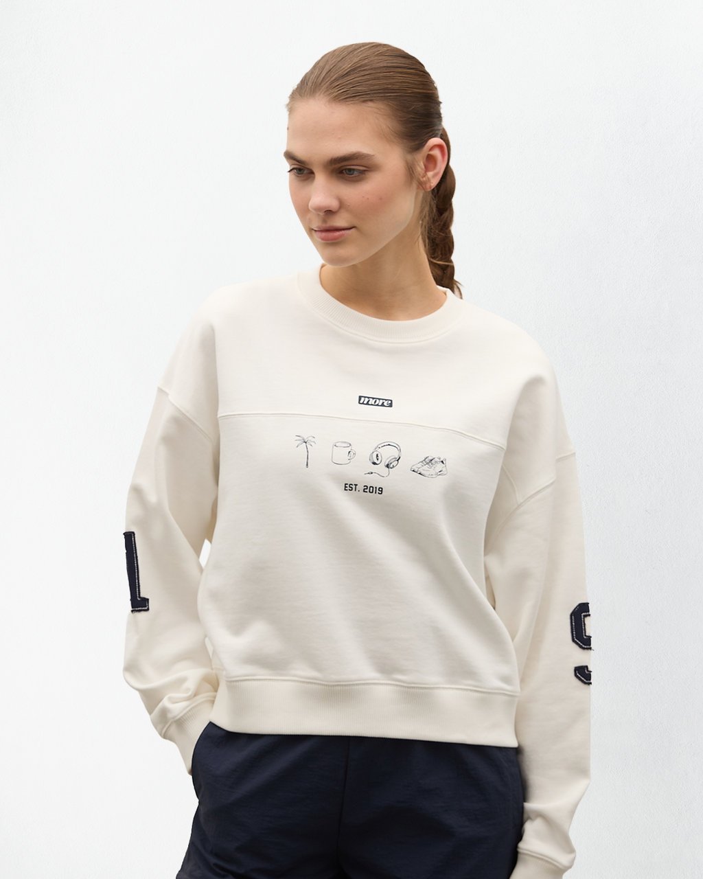Hereford 3 İplik Şardonsuz Sweatshirt - Ecru