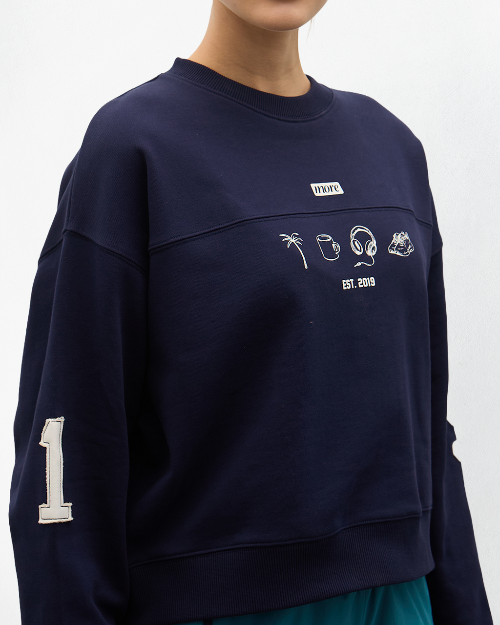 Hereford 3 İplik Şardonsuz Sweatshirt - Lacivert