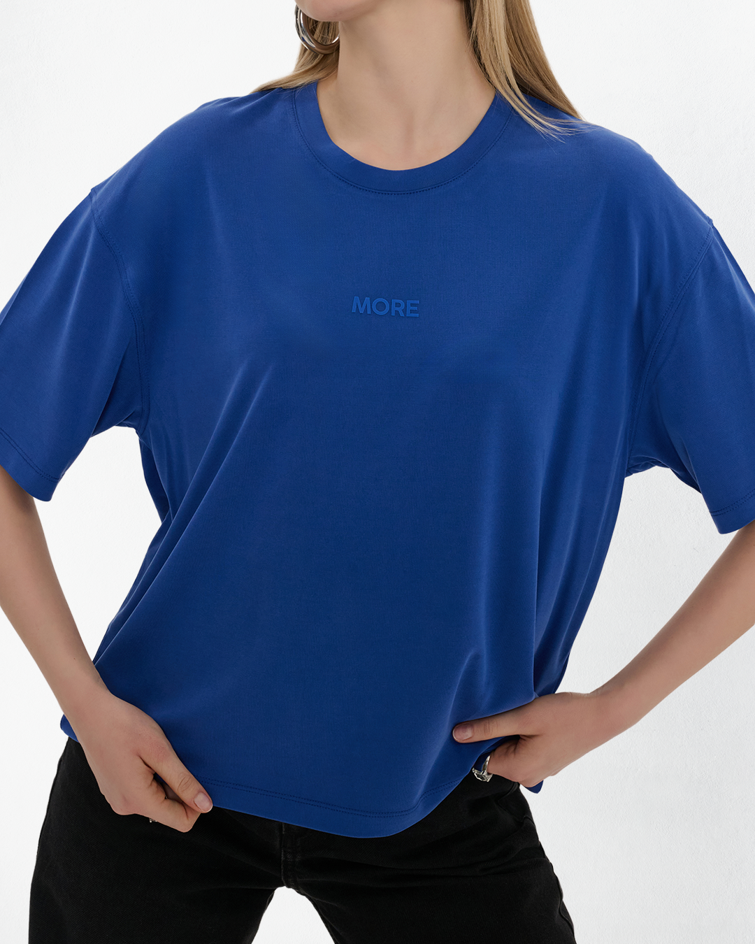 Voyage Yumuşak Dokulu T-Shirt - Mavi