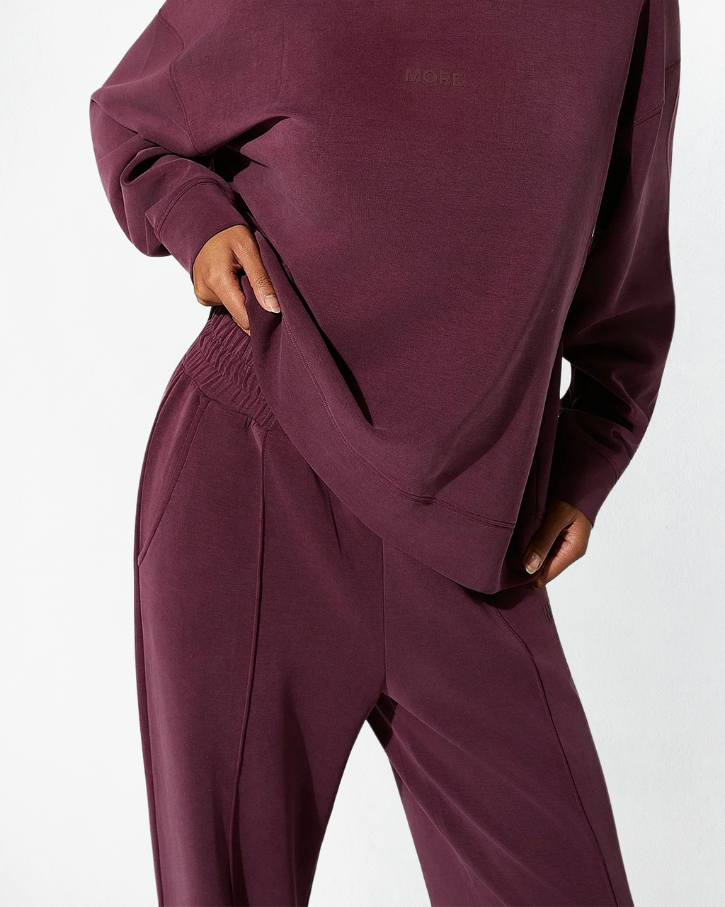 Zen Yumuşak Tuşeli Rahat Kesim Pantolon - Bordo