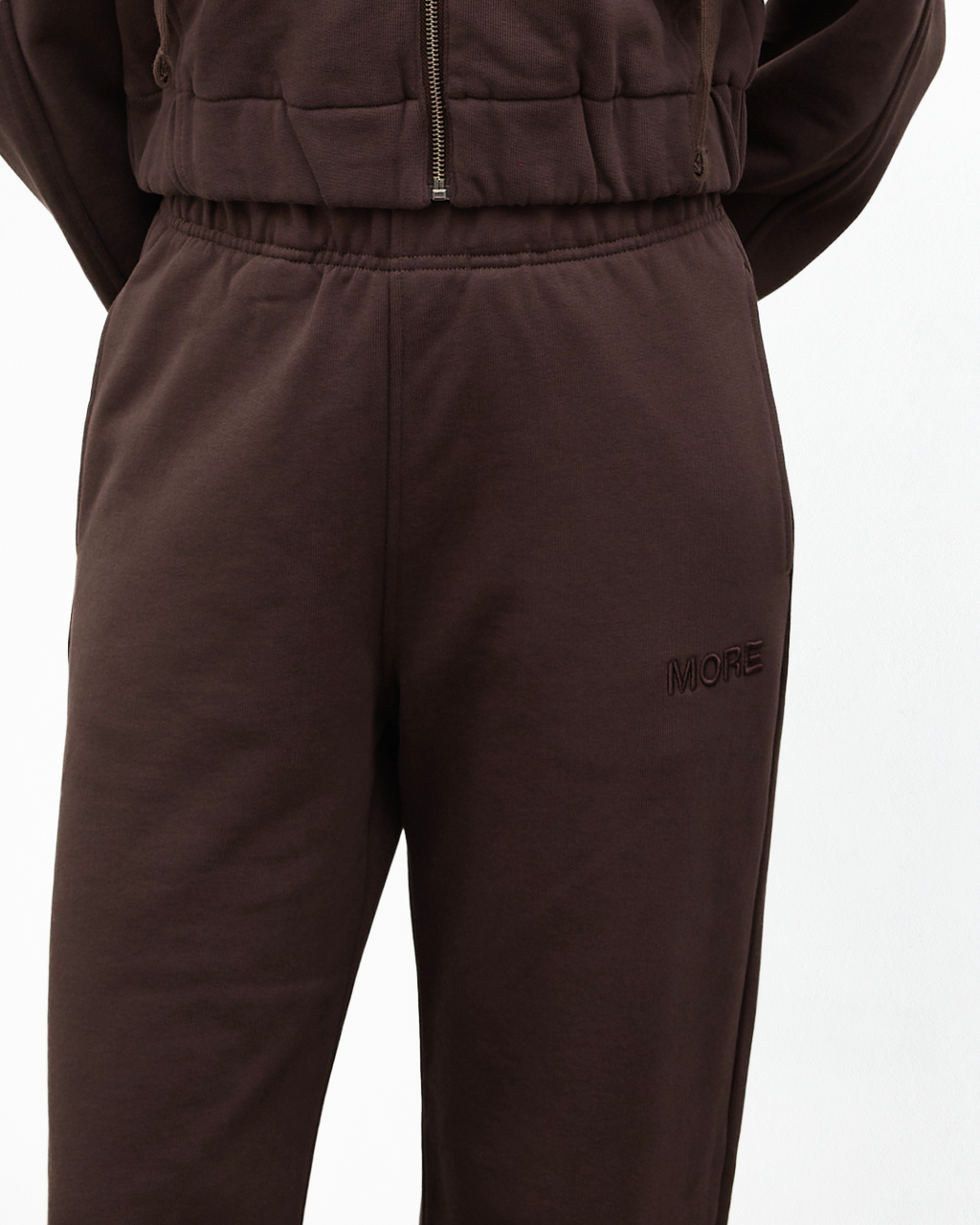 Fall Düz Paça Çıtçıt Detaylı Jogger - Kahverengi
