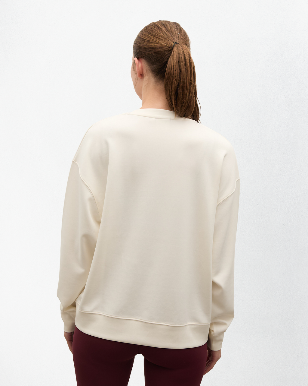 High Yumuşak Tuşeli Rahat Kesimli Sweatshirt - Ecru