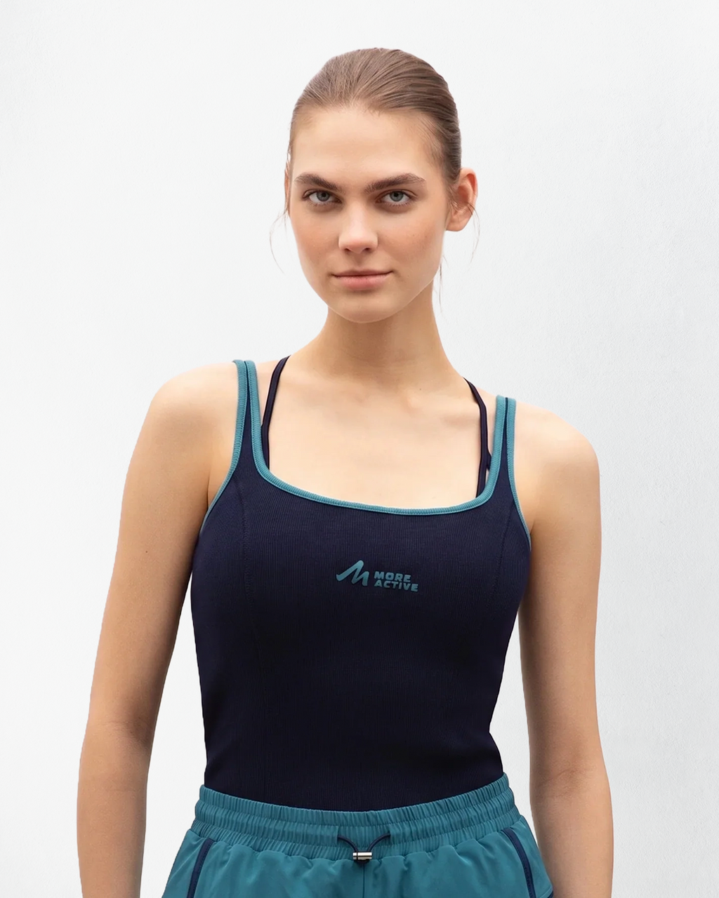 Brighton Yan Detaylı Fitilli Tank Top - Koyu Lacivert