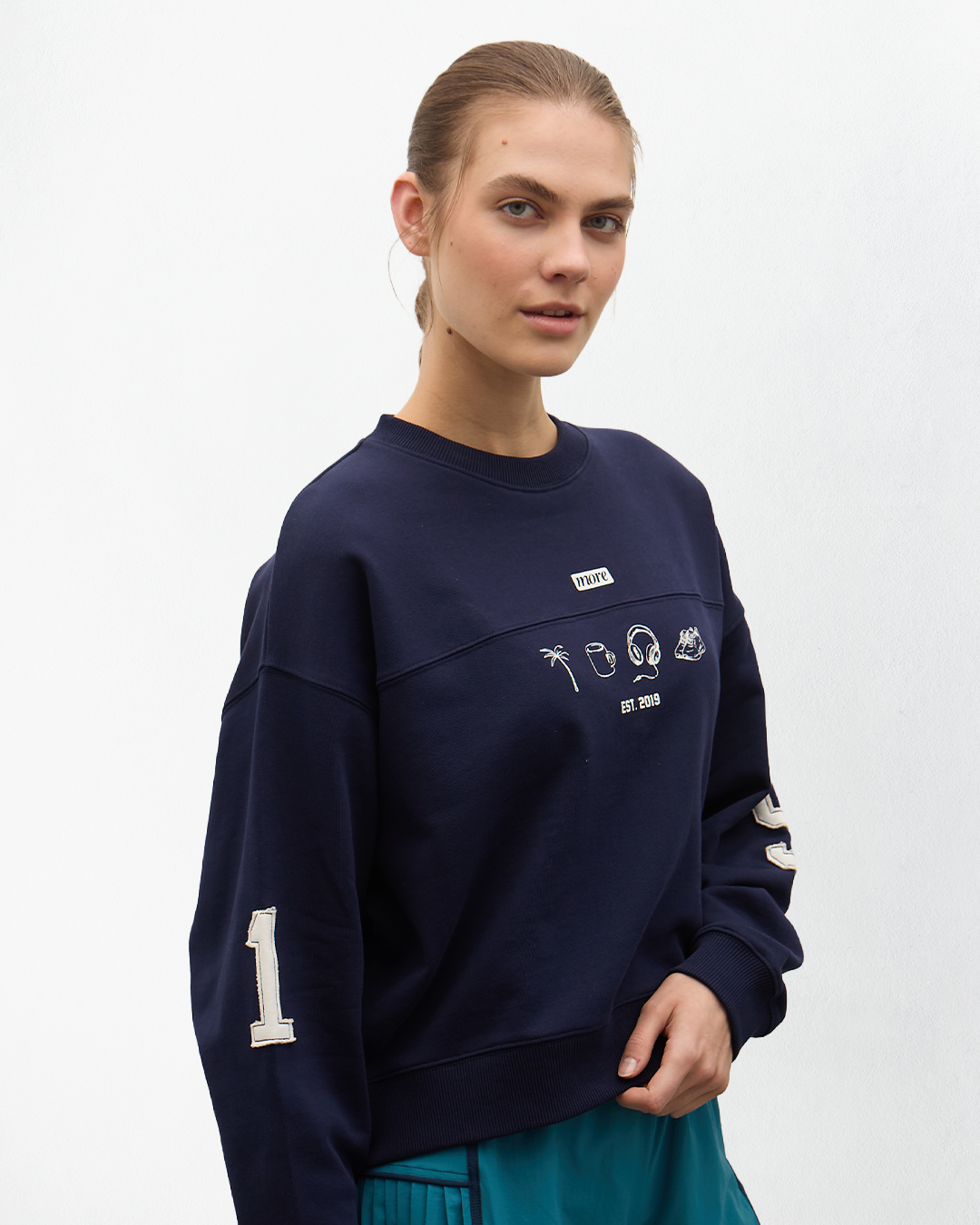 Hereford 3 İplik Şardonsuz Sweatshirt - Lacivert