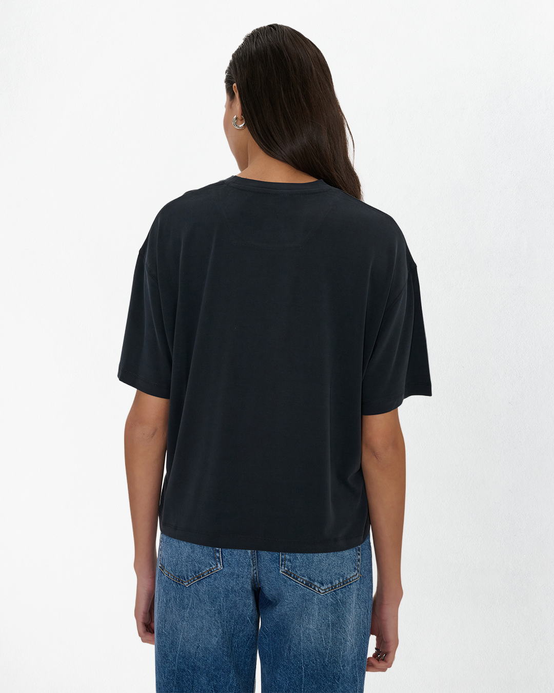 Voyage Yumuşak Dokulu T-Shirt - Siyah