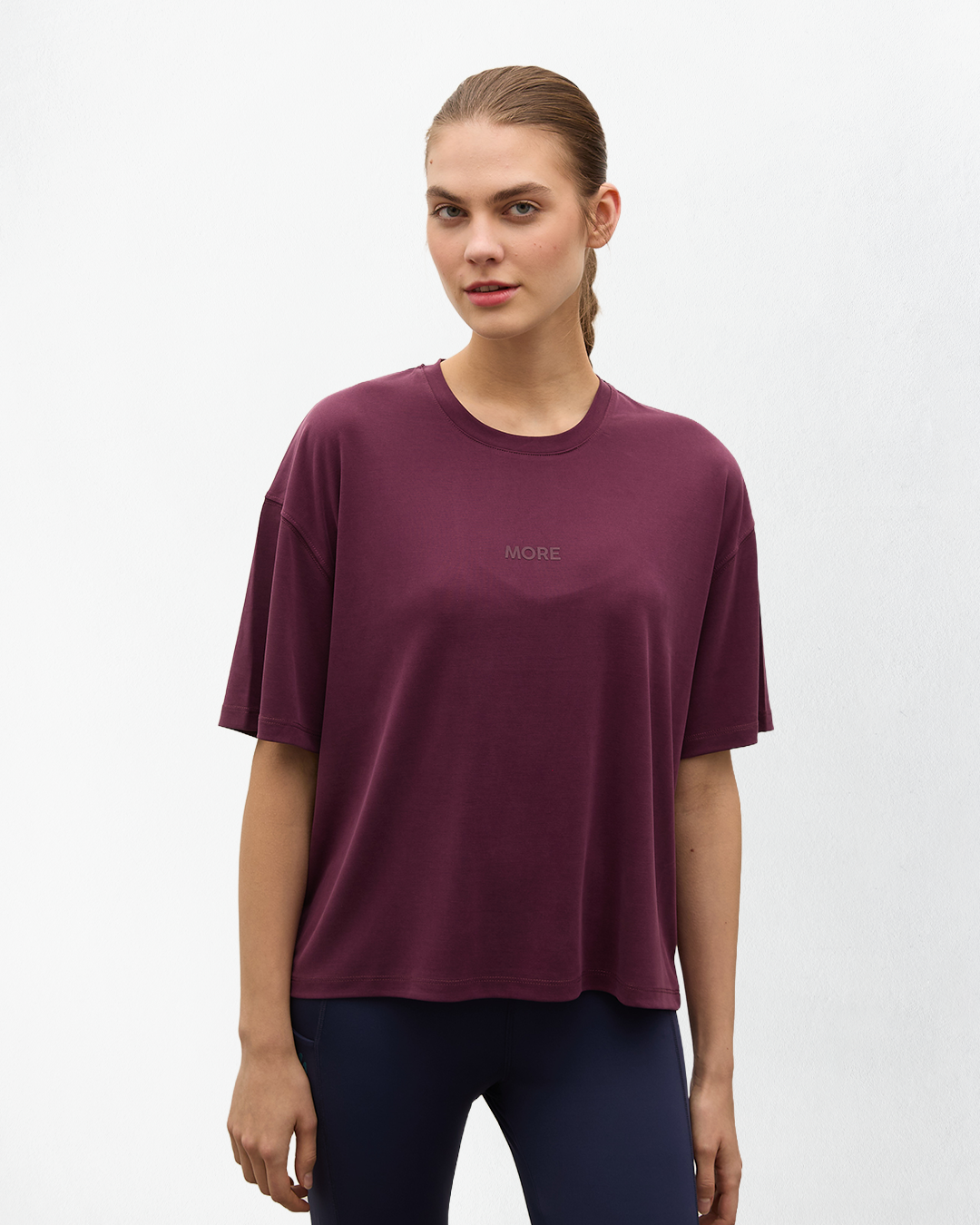 Voyage Yumuşak Dokulu T-Shirt - Bordo