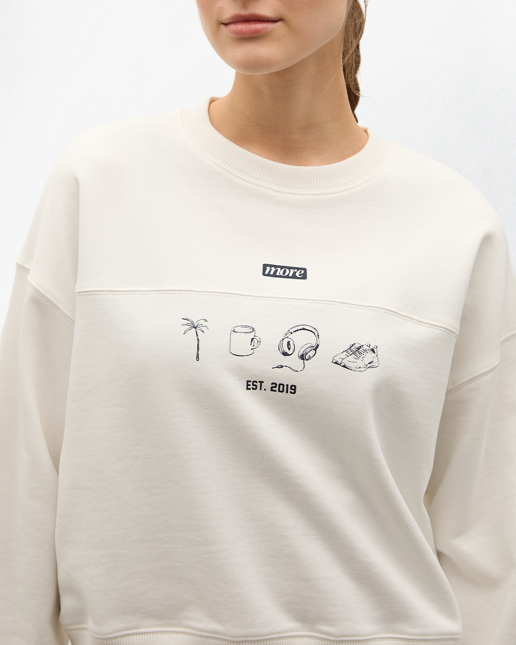 Hereford 3 İplik Şardonsuz Sweatshirt - Ecru