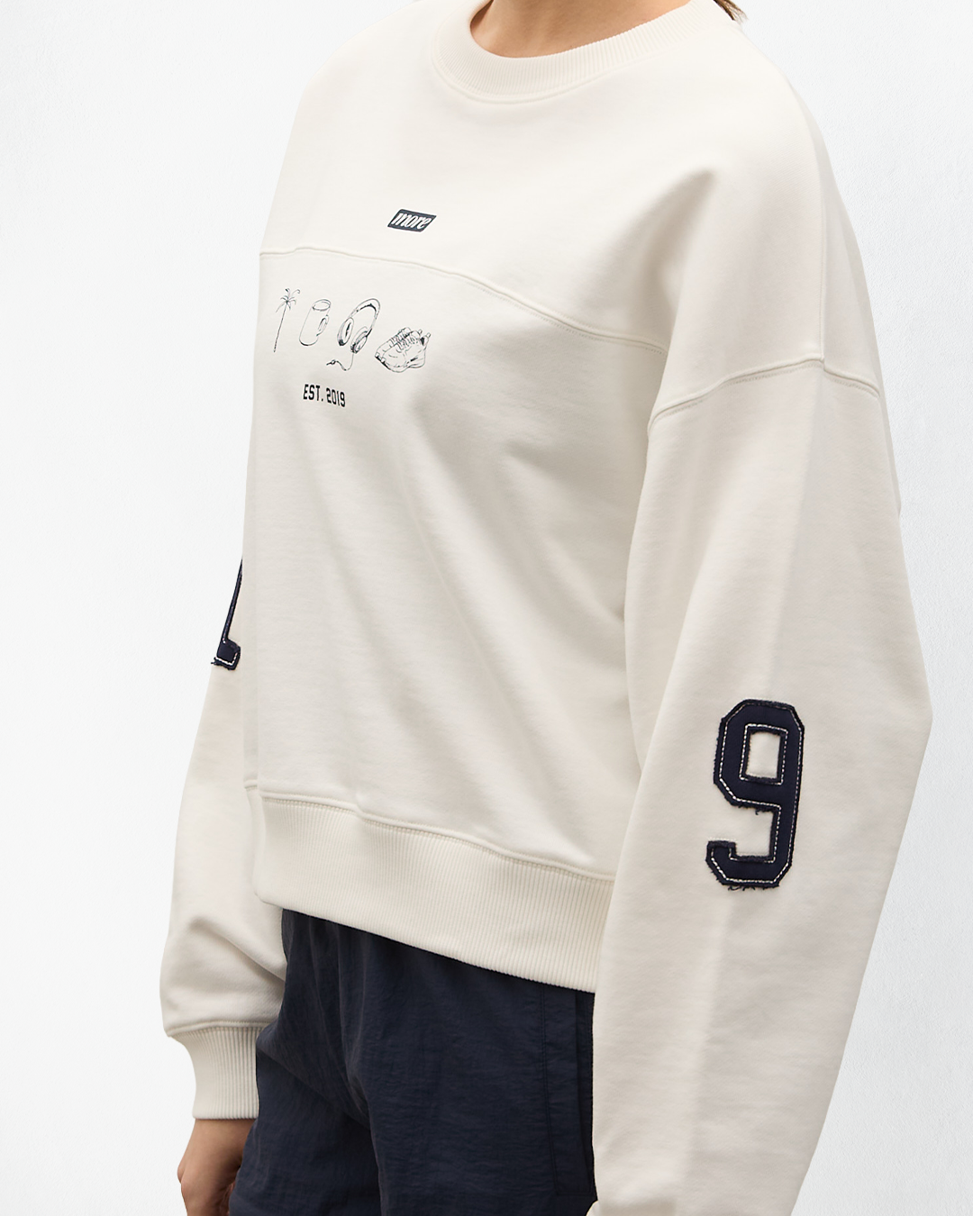 Hereford 3 İplik Şardonsuz Sweatshirt - Ecru