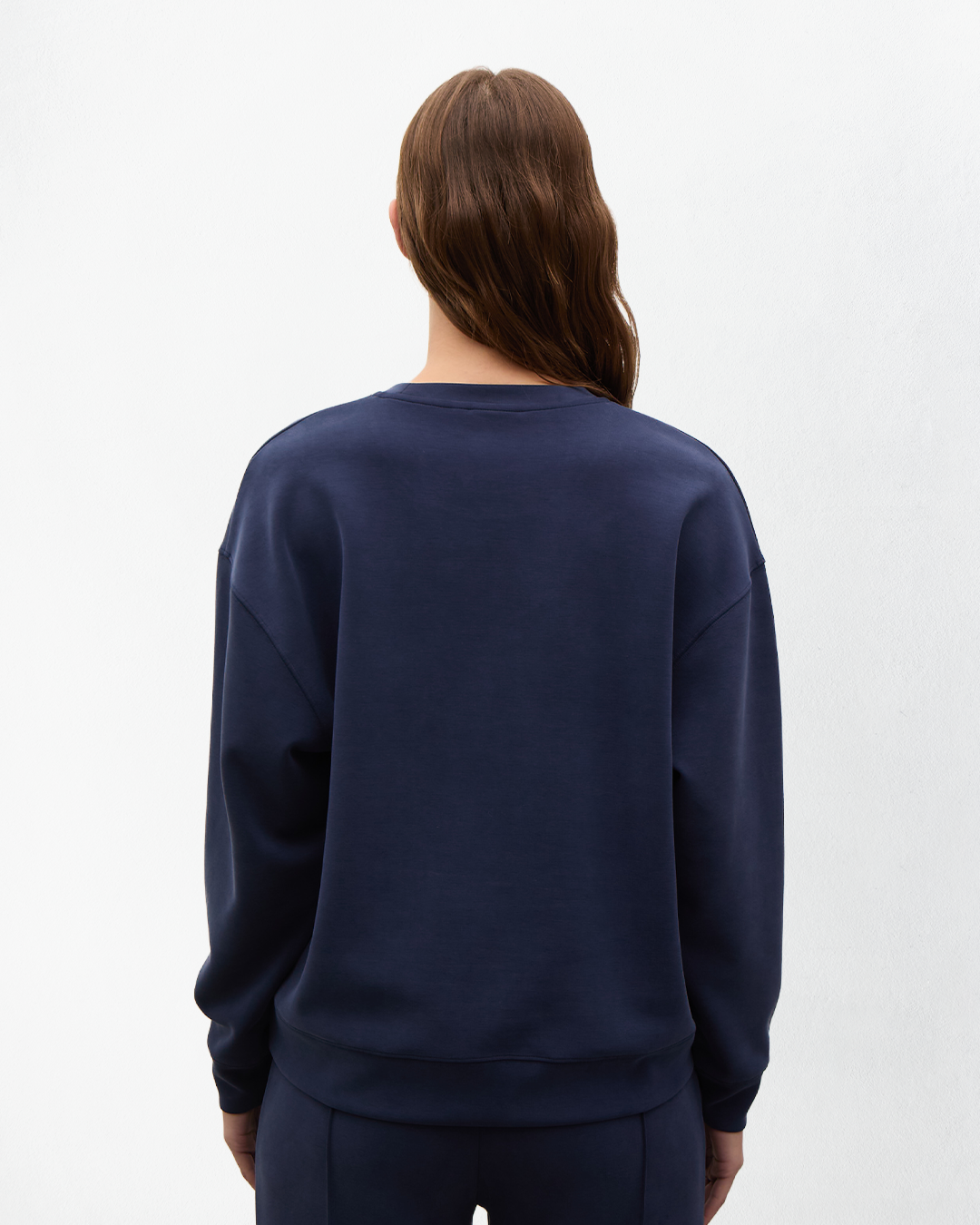 High Yumuşak Tuşeli Rahat Kesimli Sweatshirt - Lacivert