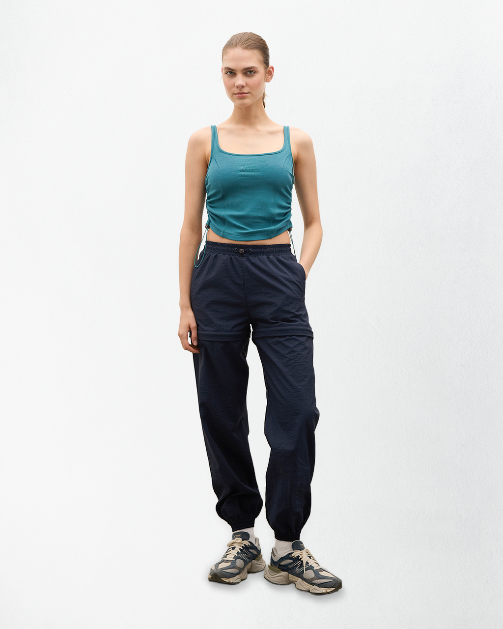 Brighton Yan Detaylı Fitilli Tank Top - Petrol Mavisi