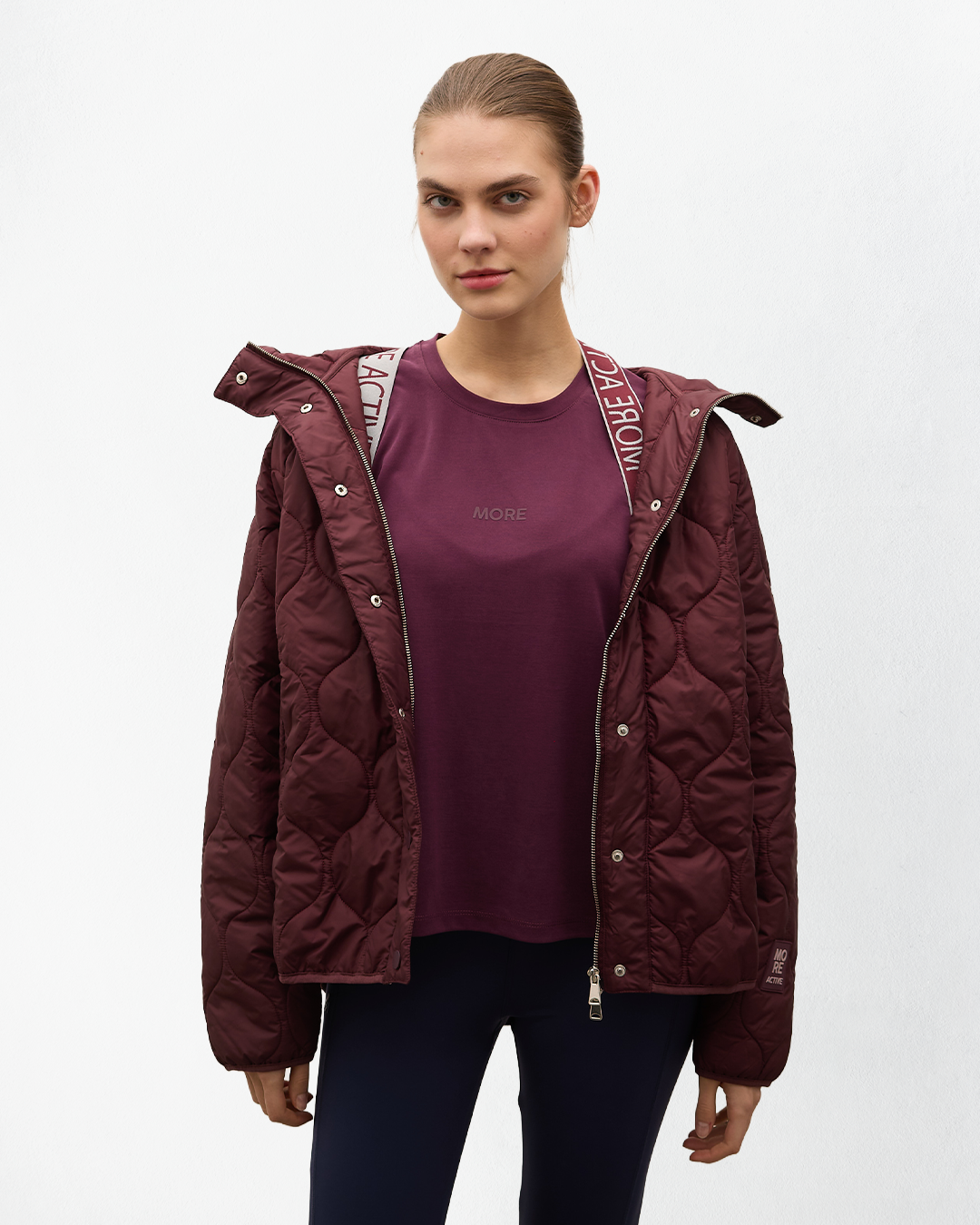 Fender Kapüşonlu Şişme Mont - Bordo