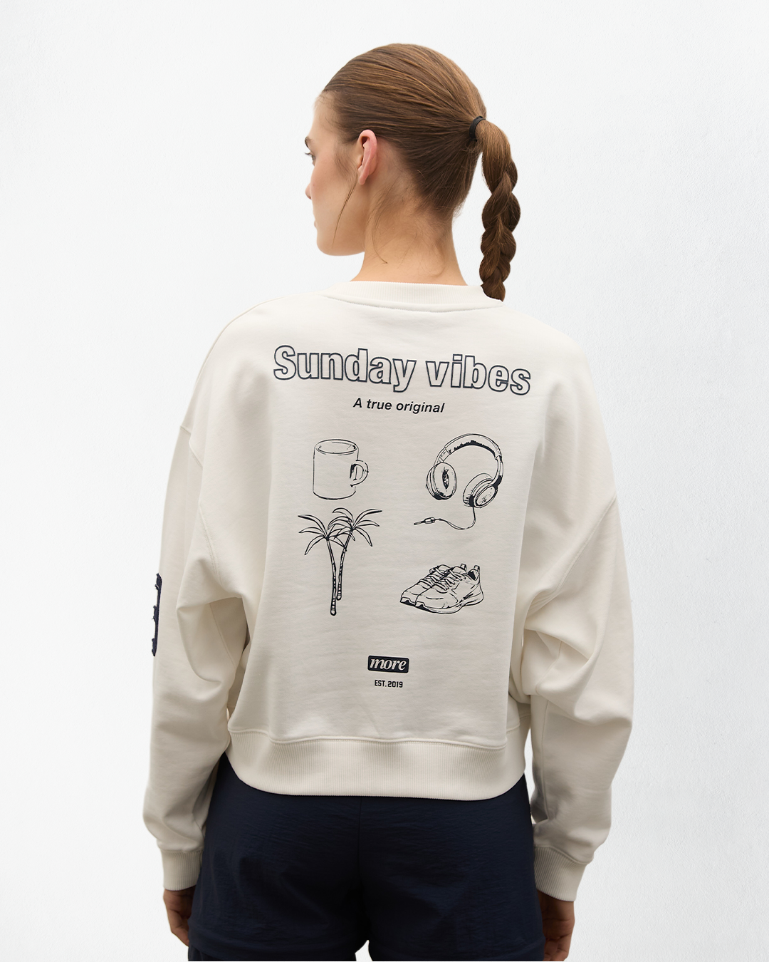 Hereford 3 İplik Şardonsuz Sweatshirt - Ecru