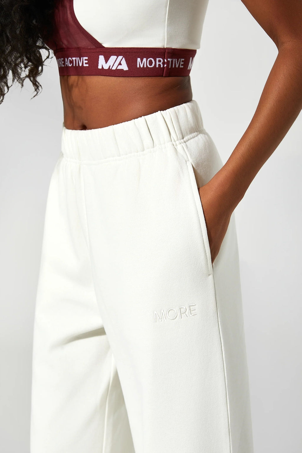 Fall Düz Paça Çıtçıt Detaylı Jogger - Ecru