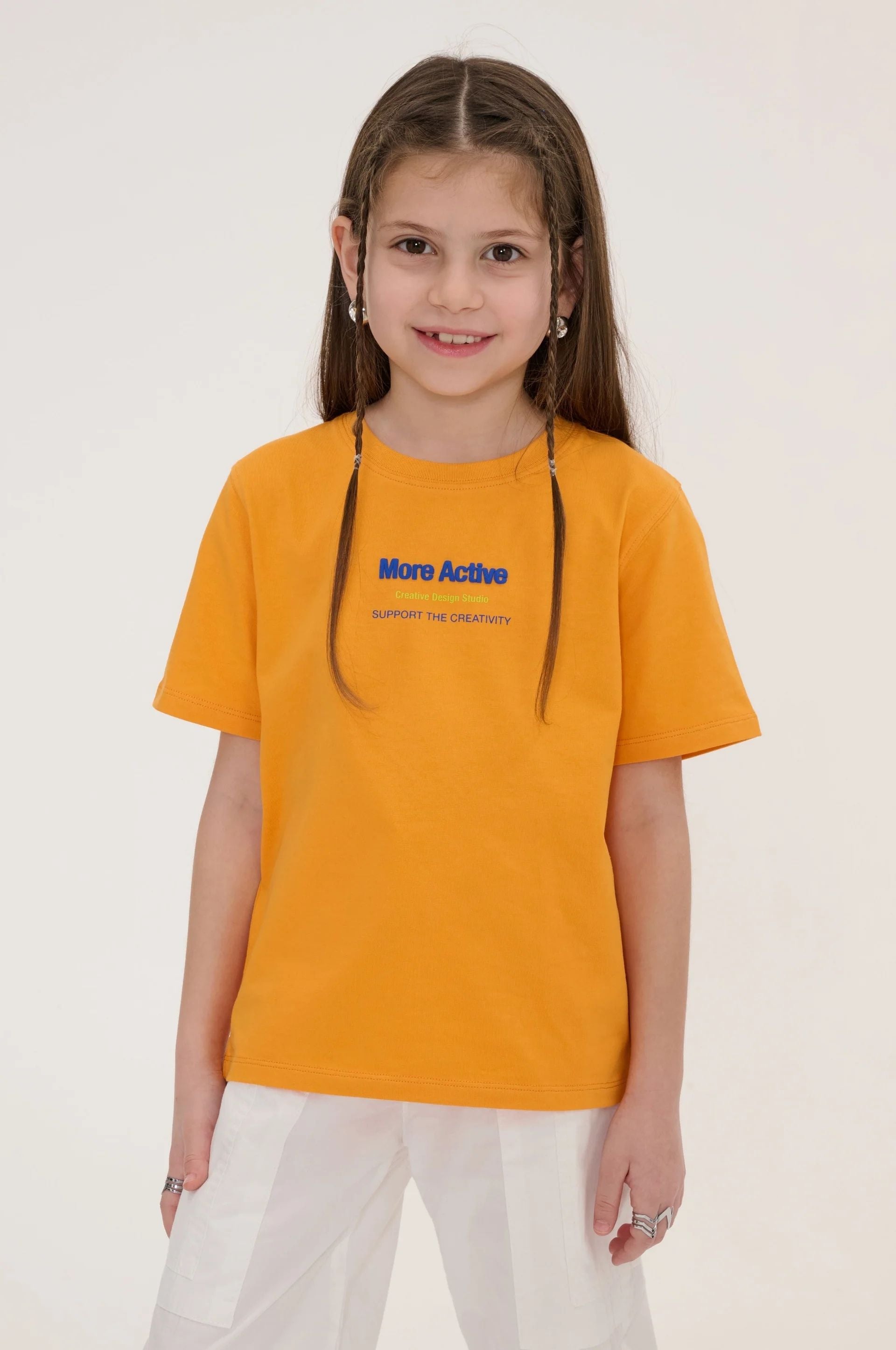 My Label Grafik Baskılı Çocuk T-Shirt - Turuncu