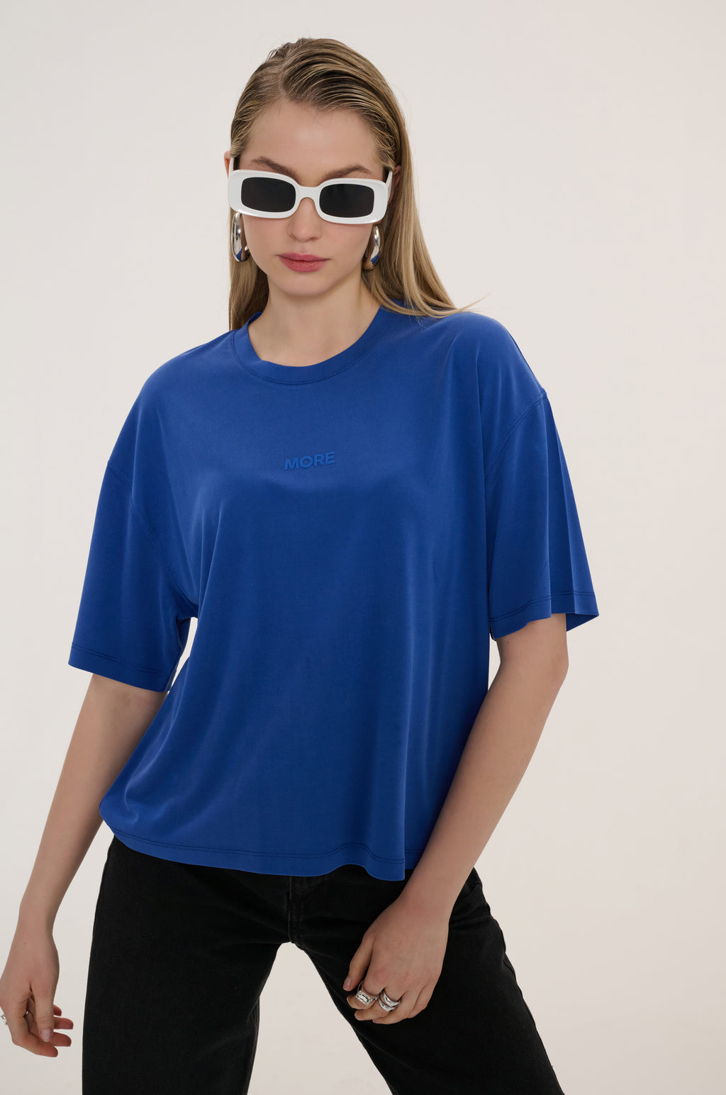 Voyage Yumuşak Dokulu T-Shirt - Mavi
