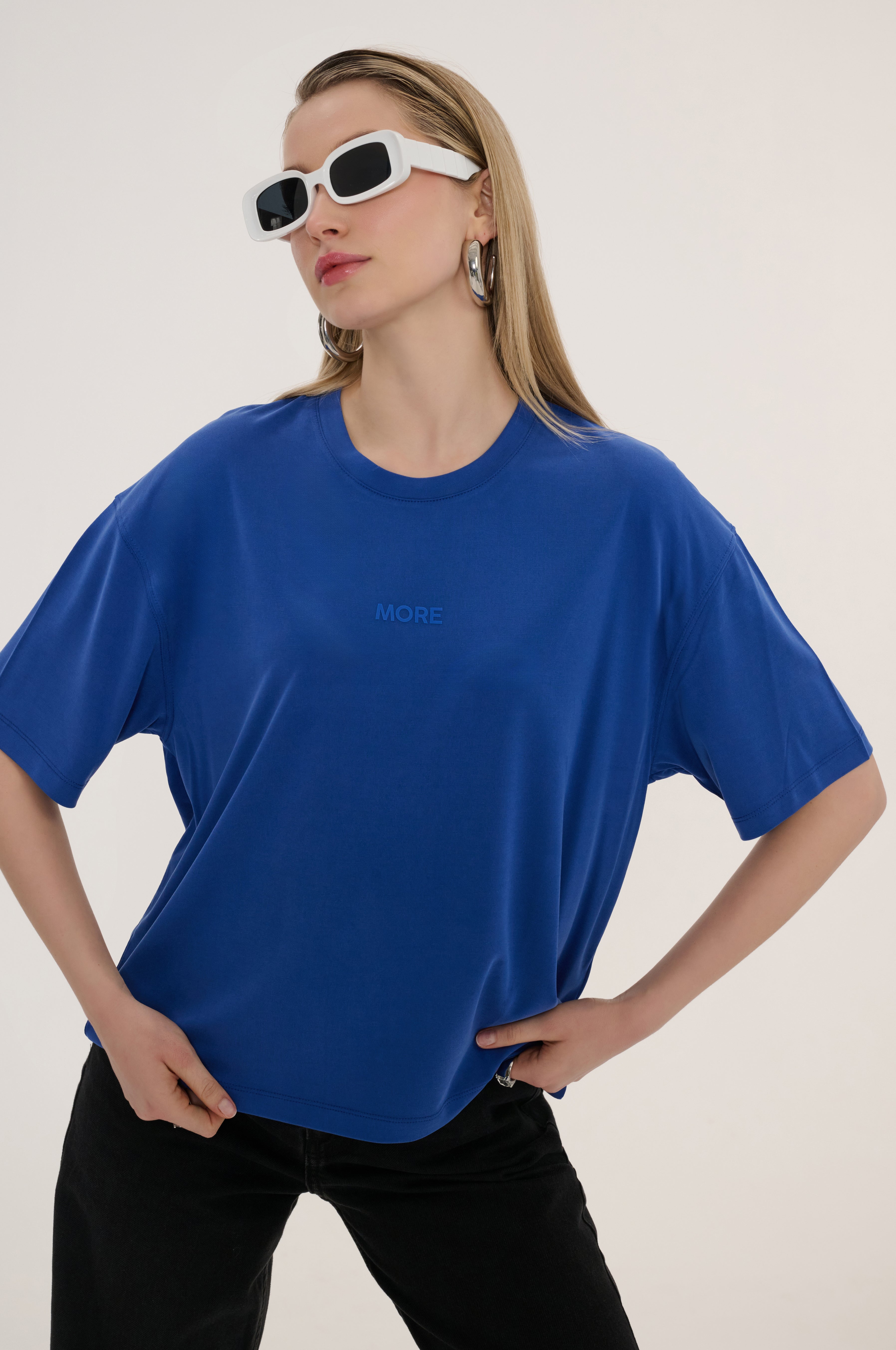 Voyage Yumuşak Dokulu T-Shirt - Mavi