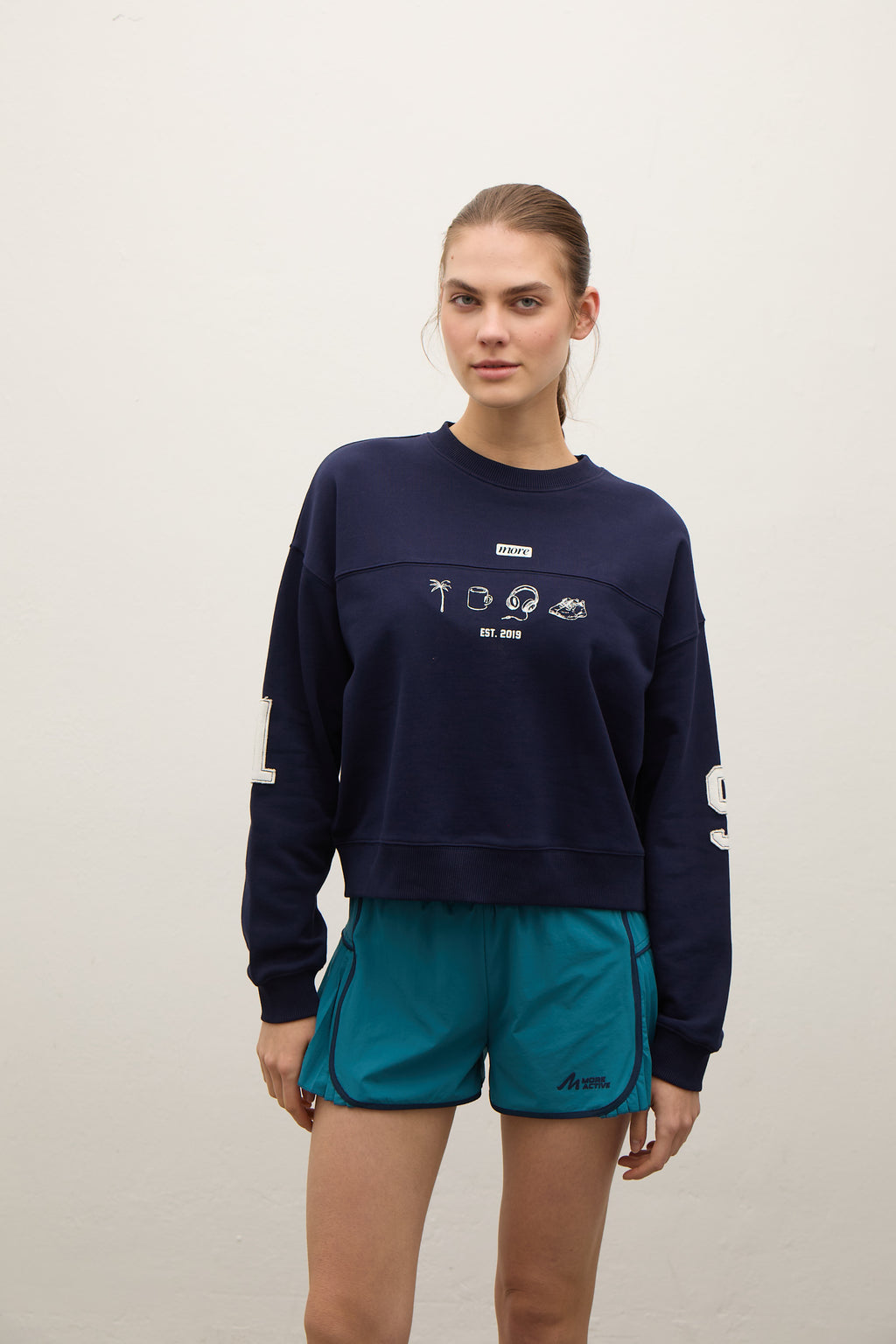 Hereford 3 İplik Şardonsuz Sweatshirt - Lacivert