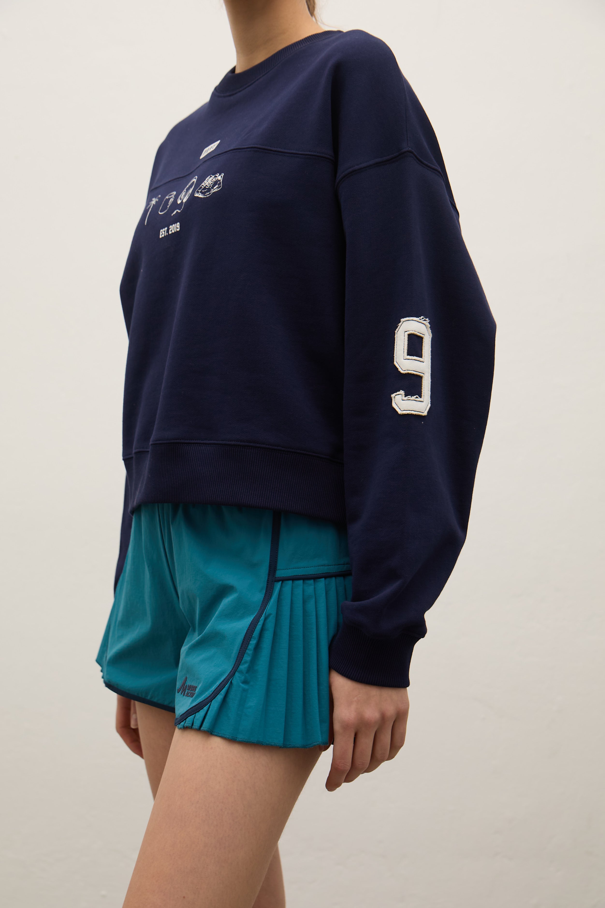 Hereford 3 İplik Şardonsuz Sweatshirt - Lacivert