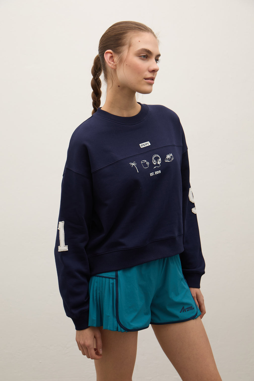 Hereford 3 İplik Şardonsuz Sweatshirt - Lacivert
