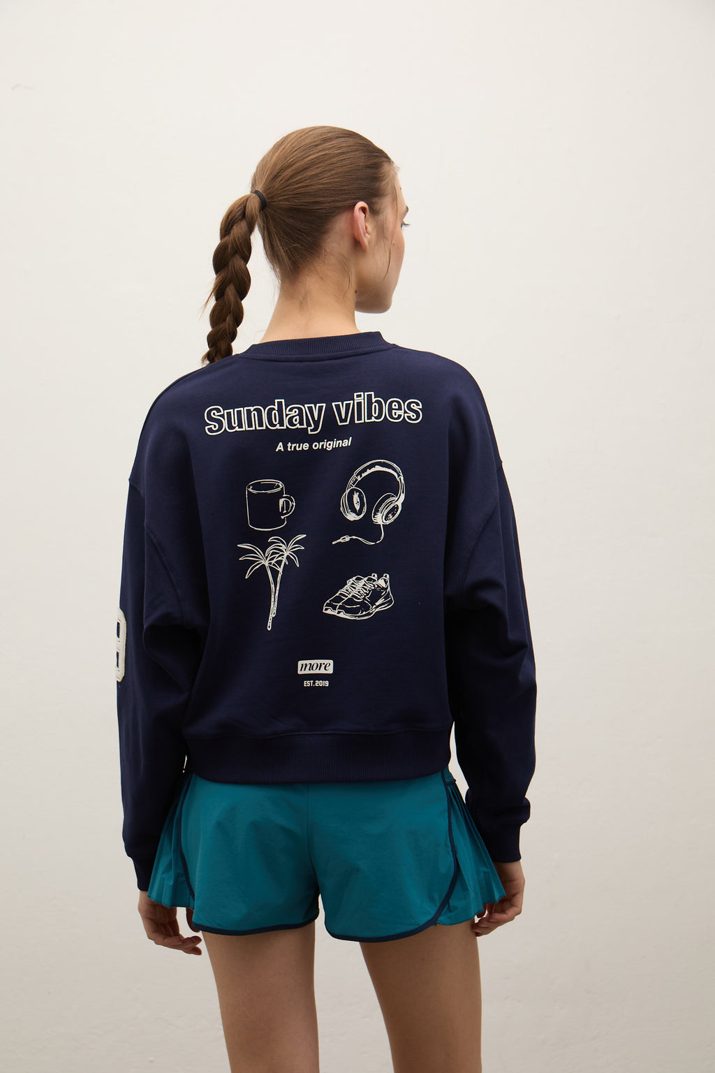 Hereford 3 İplik Şardonsuz Sweatshirt - Lacivert