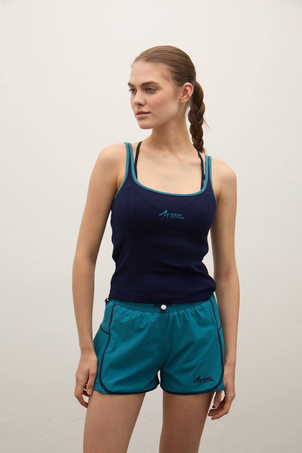 Brighton Yan Detaylı Fitilli Tank Top - Koyu Lacivert