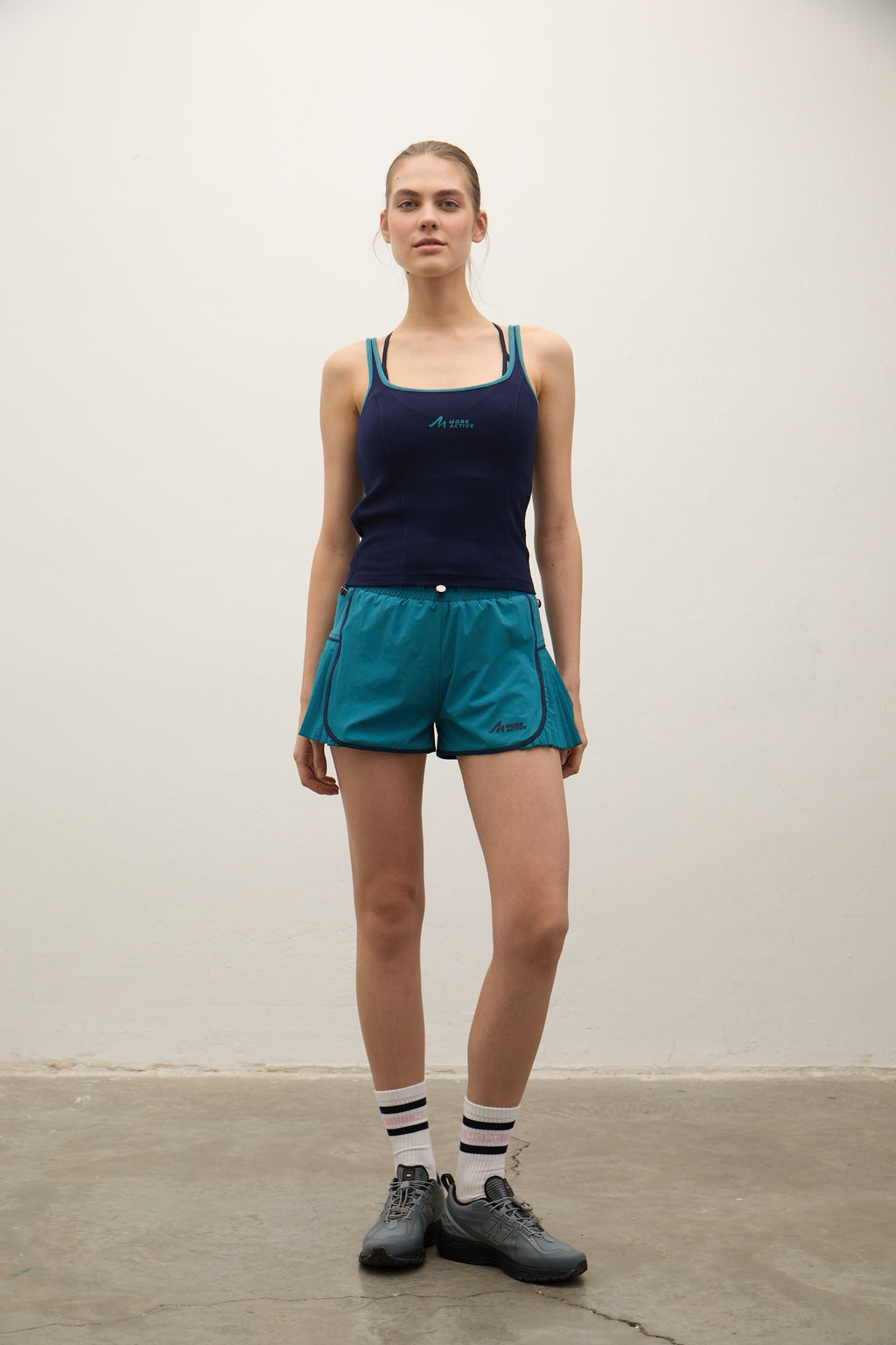 Brighton Yan Detaylı Fitilli Tank Top - Koyu Lacivert