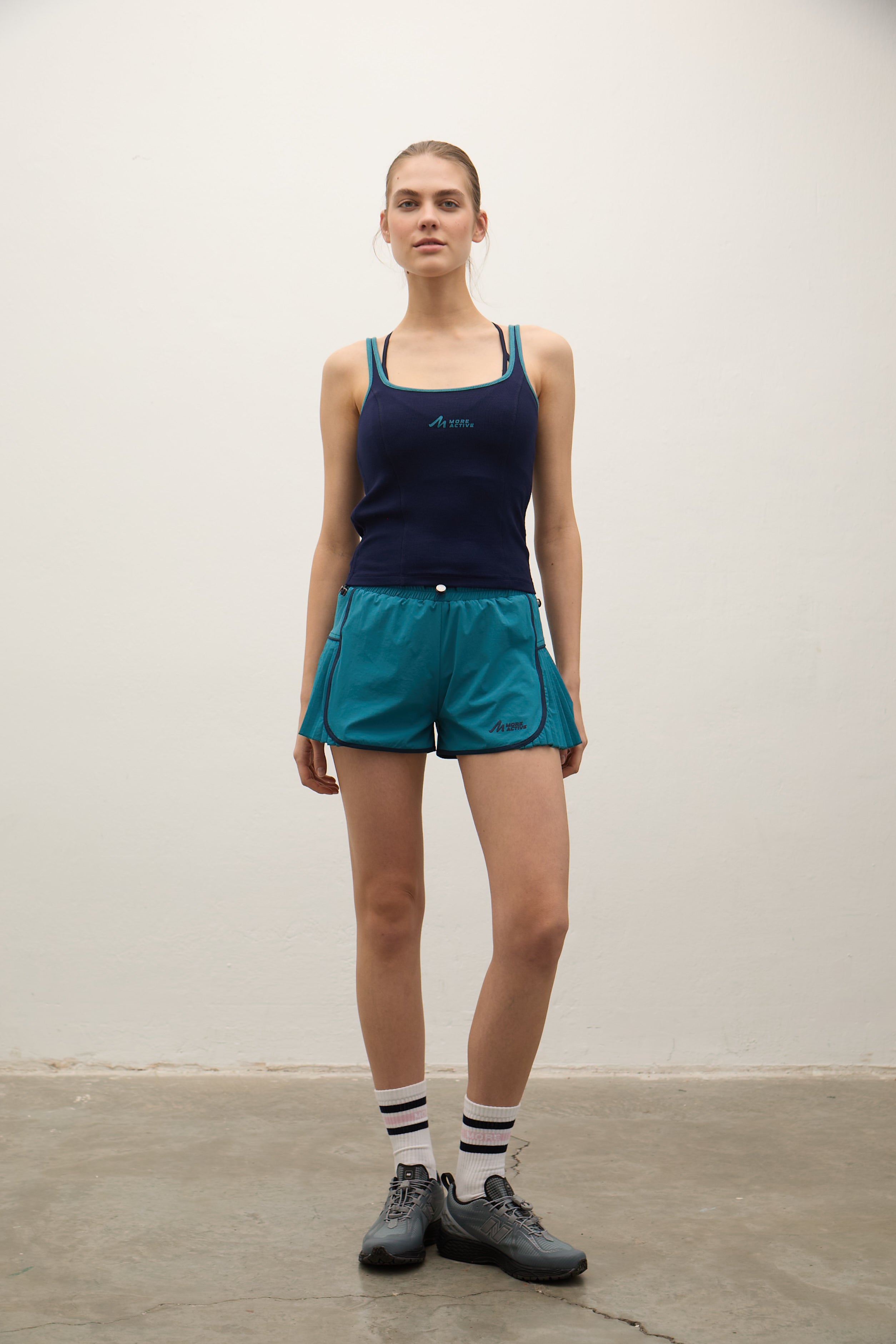 Brighton Yan Detaylı Fitilli Tank Top - Koyu Lacivert