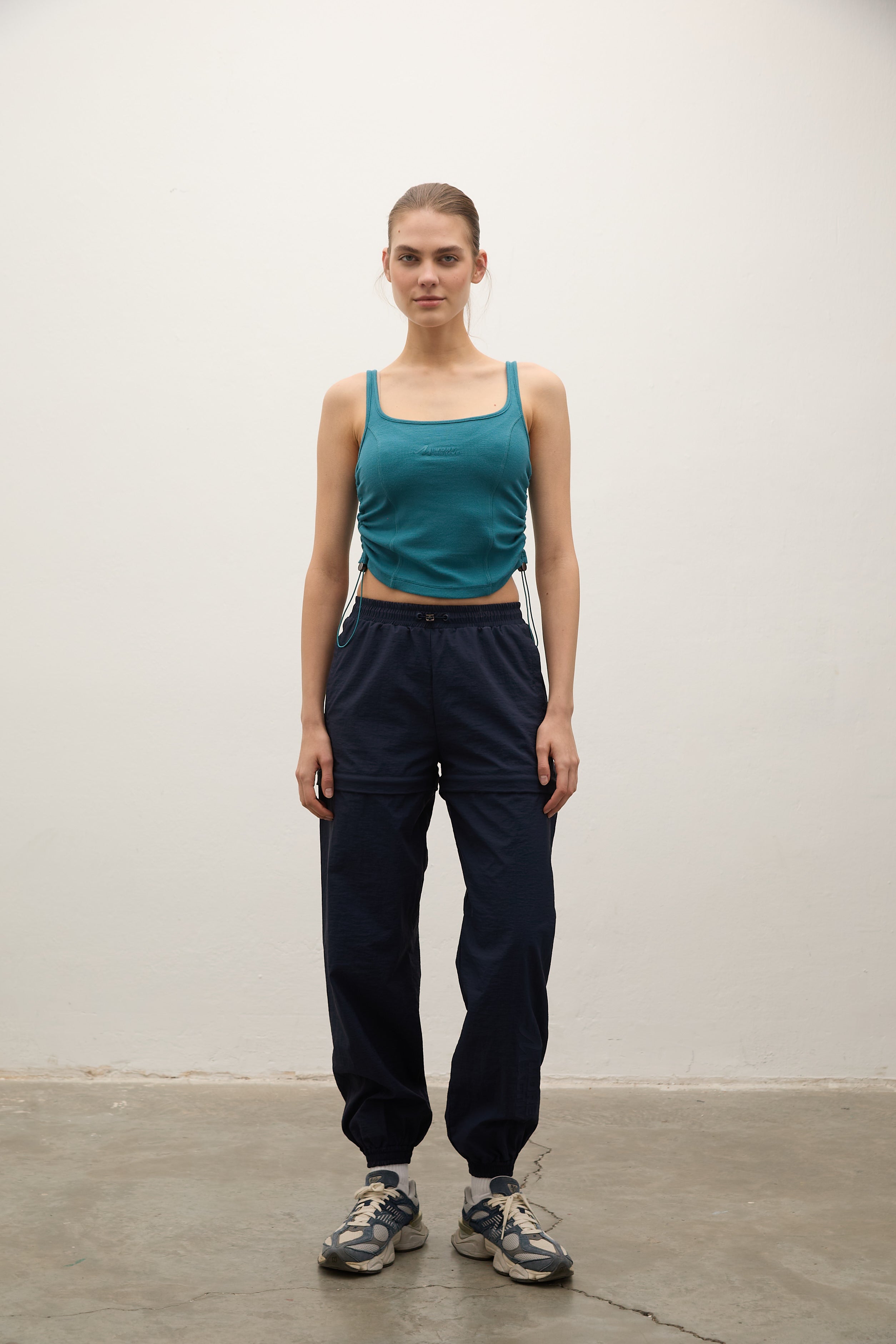 Brighton Yan Detaylı Fitilli Tank Top - Petrol Mavisi