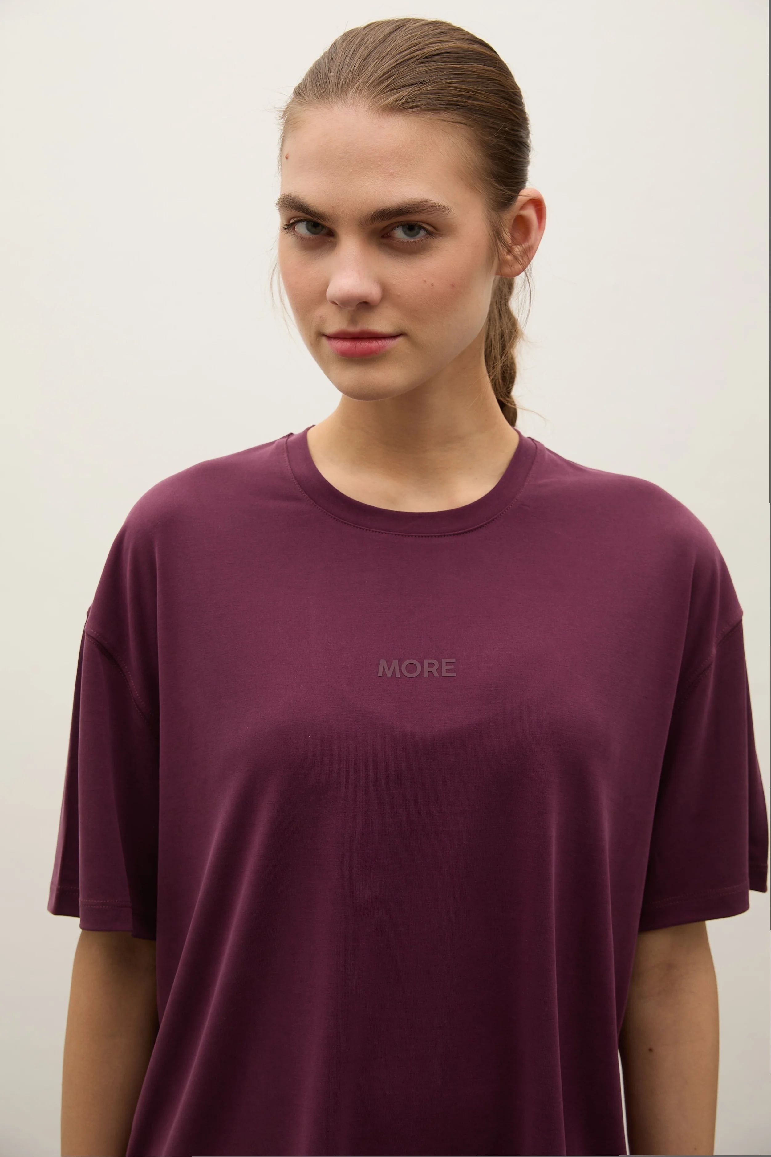 Voyage Yumuşak Dokulu T-Shirt - Bordo