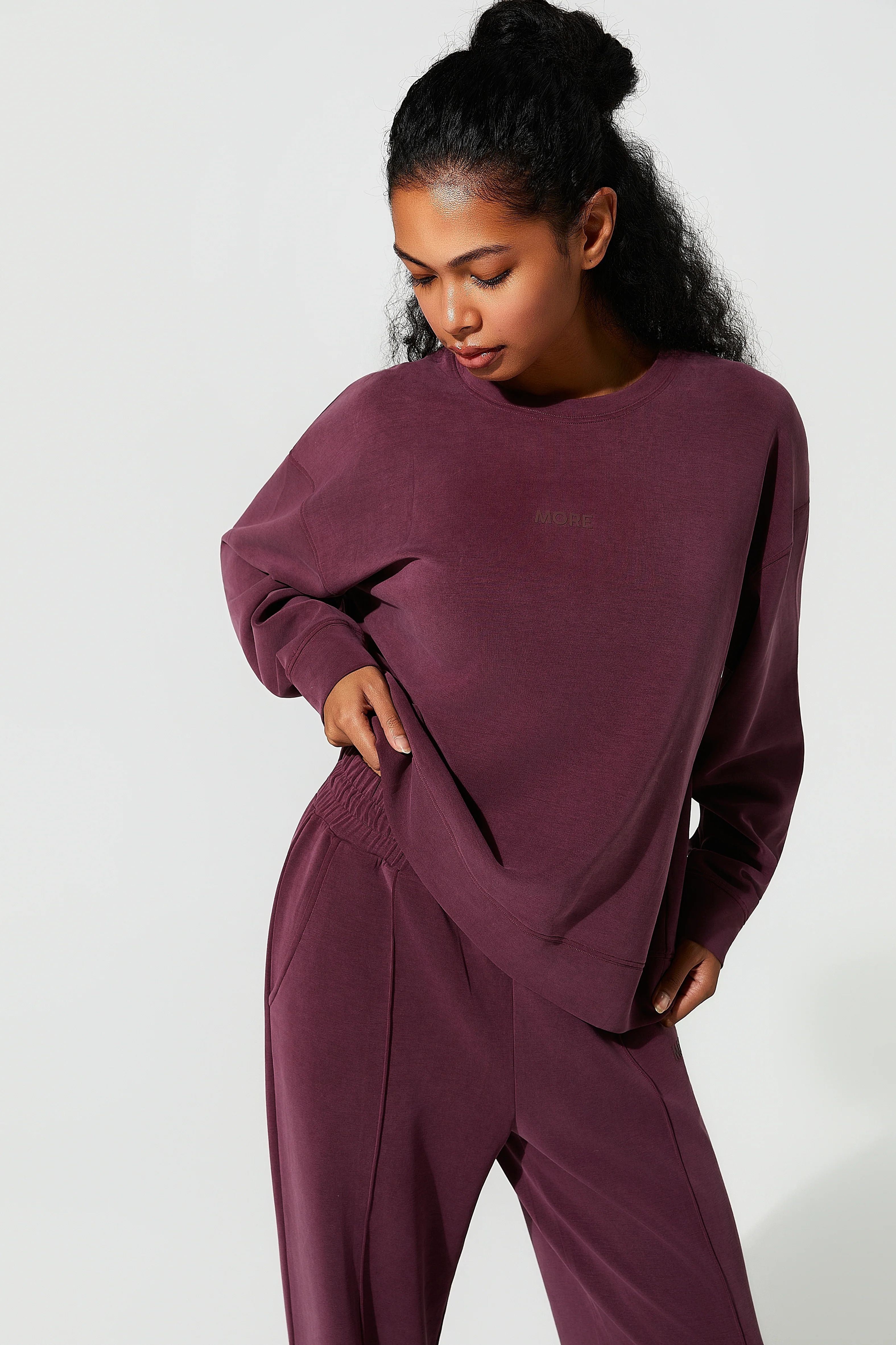 Zen Yumuşak Tuşeli Rahat Kesim Pantolon - Bordo